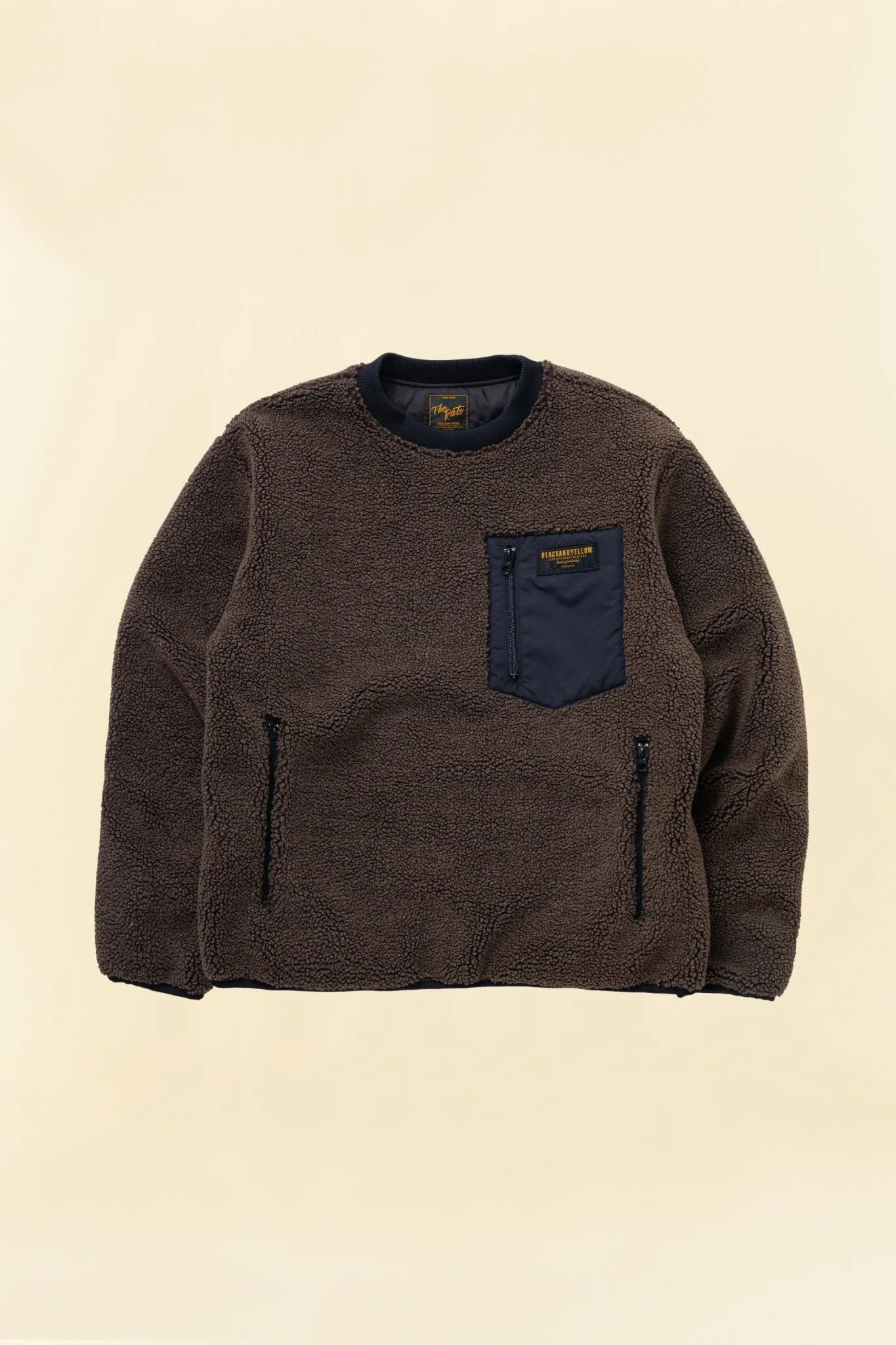 Brown Crew Neck Fleece by Rats