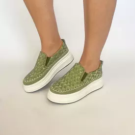 Butterfly senhora 11 green olive slip on sneakers