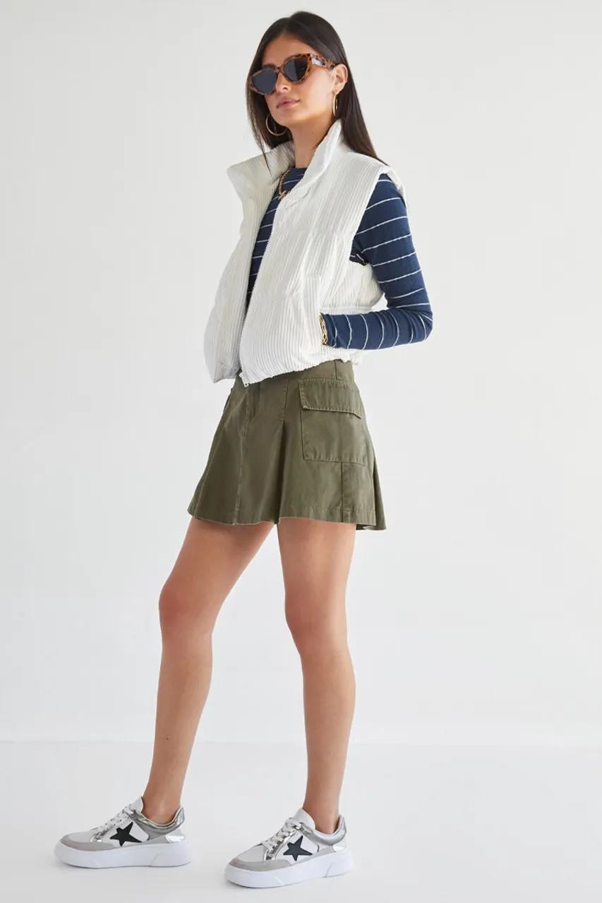 Corduroy Puffer Vest - Cece