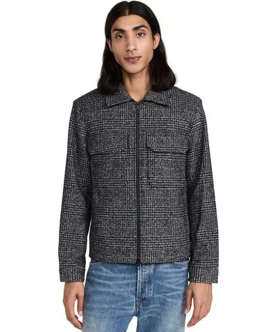 Club Monaco Textured Wool Short Jacket in Black and White M