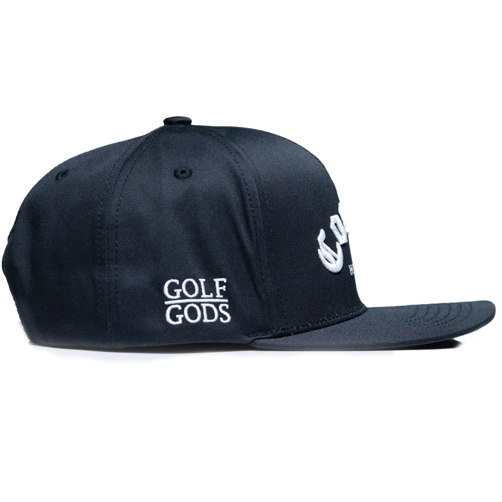 Cocaine & Hookers Black Golf Hat with Flat Brim