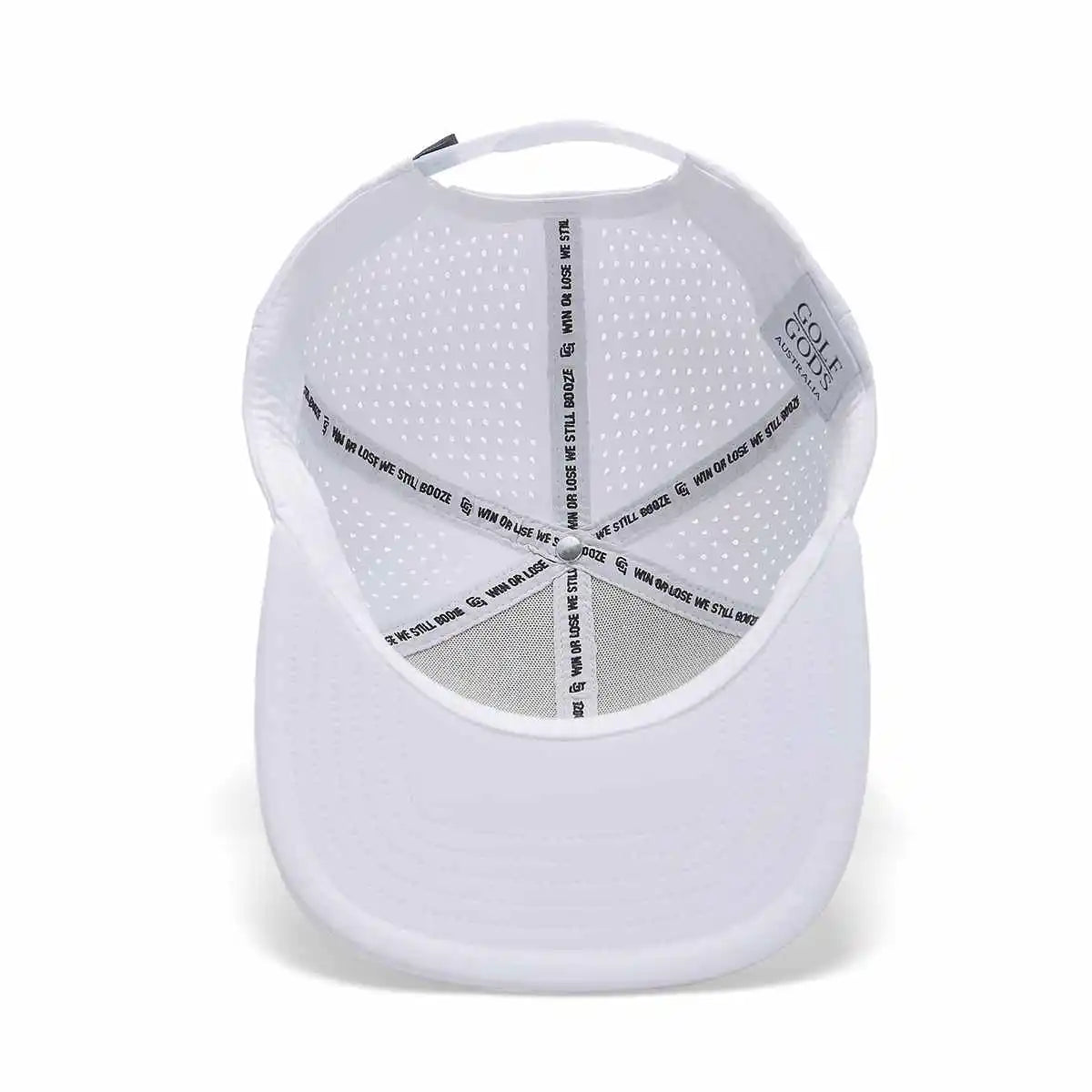 Cocaine & Hookers Golf Hat - White Flat Brim - TOUR PRO - Buy now.