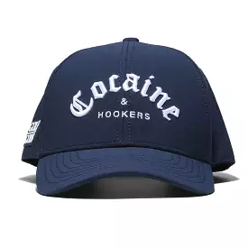 Cocaine and Hookers Golf Hat - Navy Blue with Curved Brim | TOUR PRO