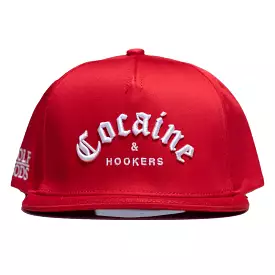 Cocaine and Hookers Golf Hat with Red SnapBack