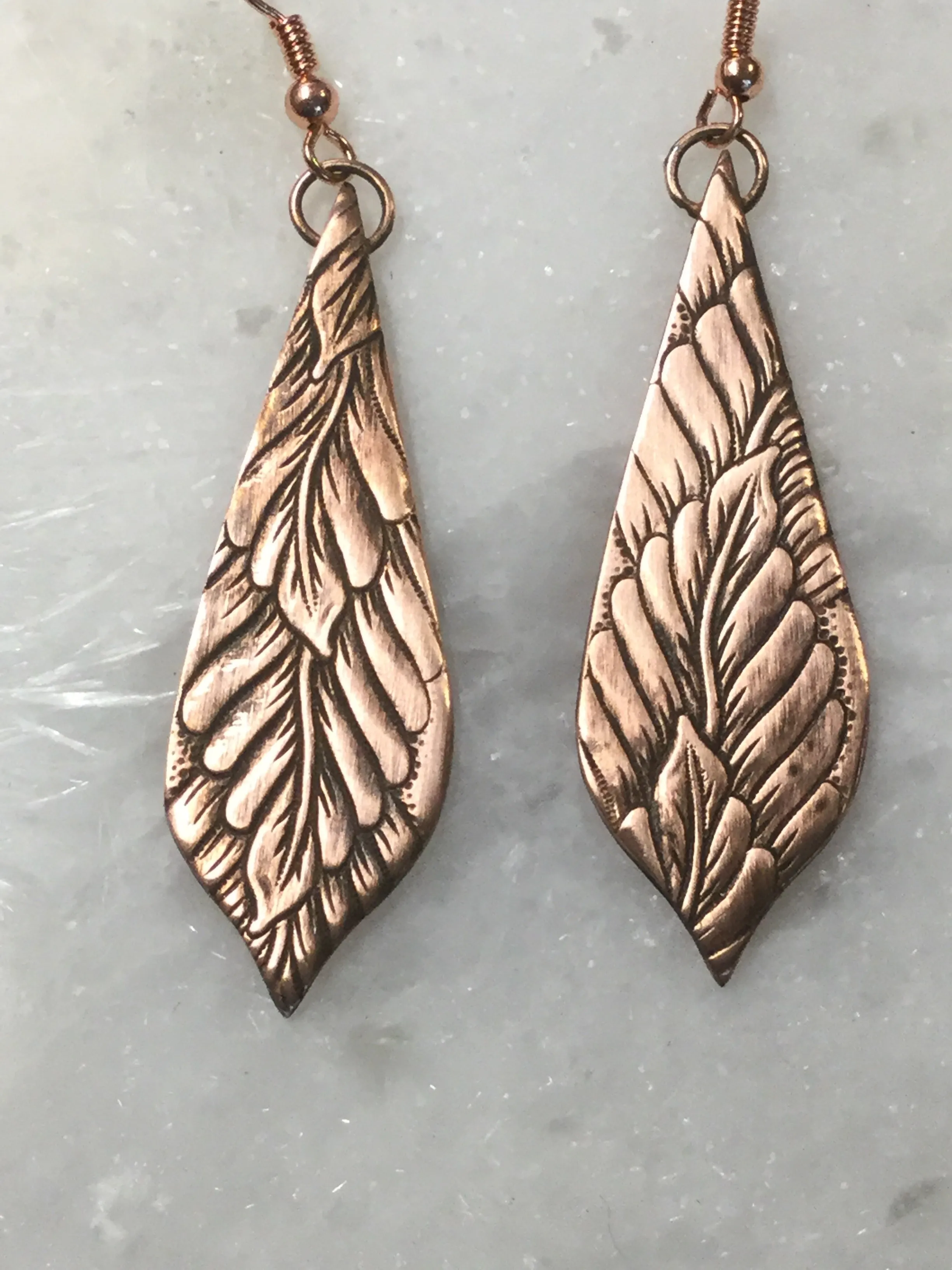 Copper Leaf Earrings - Best Price