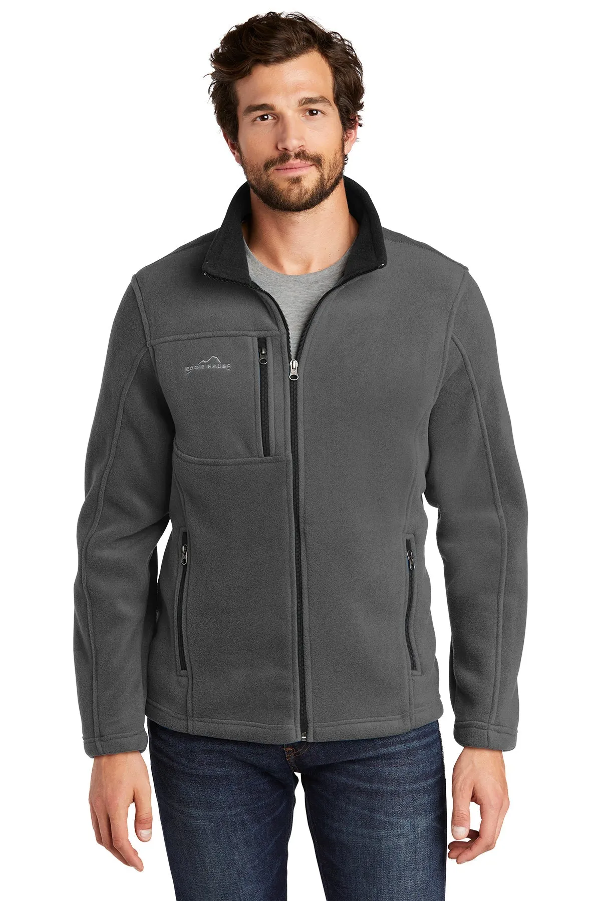 Custom Full-Zip Fleece Jackets - Grey Steel by Eddie Bauer