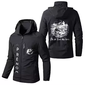 Custom Personalized Waterproof and Windproof Jacket - Bar Hopping and Sea Bass Fishing - CT05092356