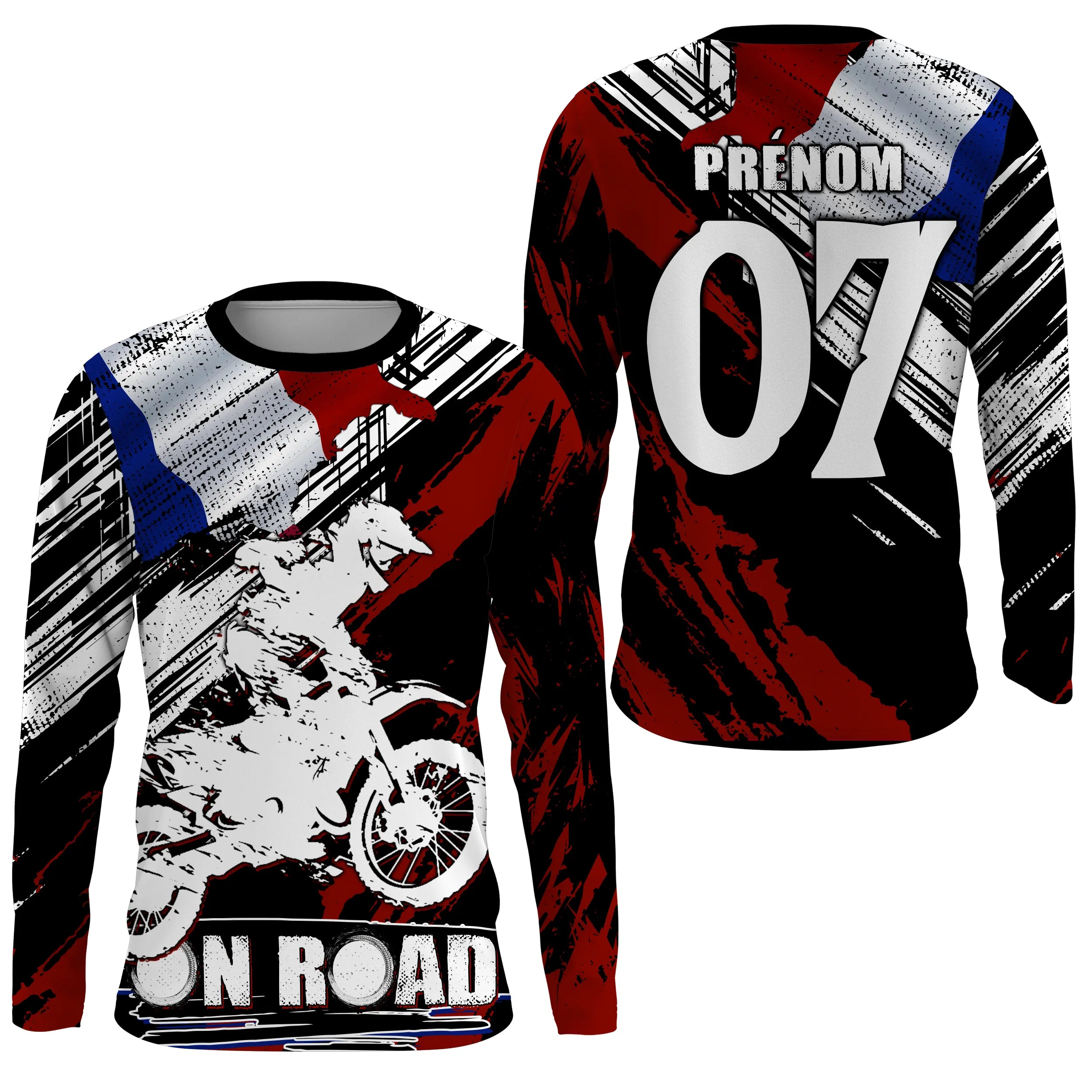 Custom UV Protection Cross Jersey, MX Passion, On Road, French Flag - CT19122229