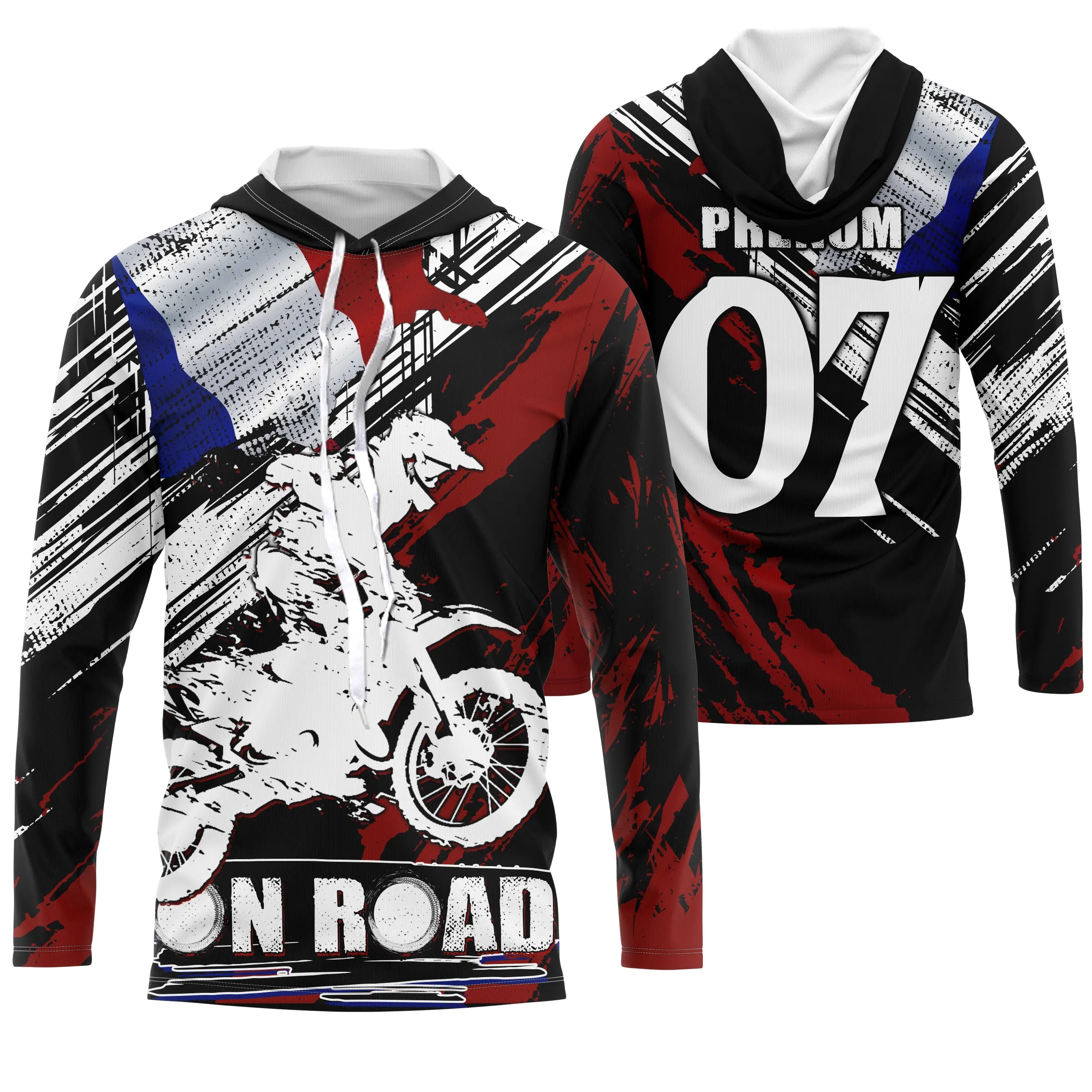 Custom UV Protection Cross Jersey, MX Passion, On Road, French Flag - CT19122229