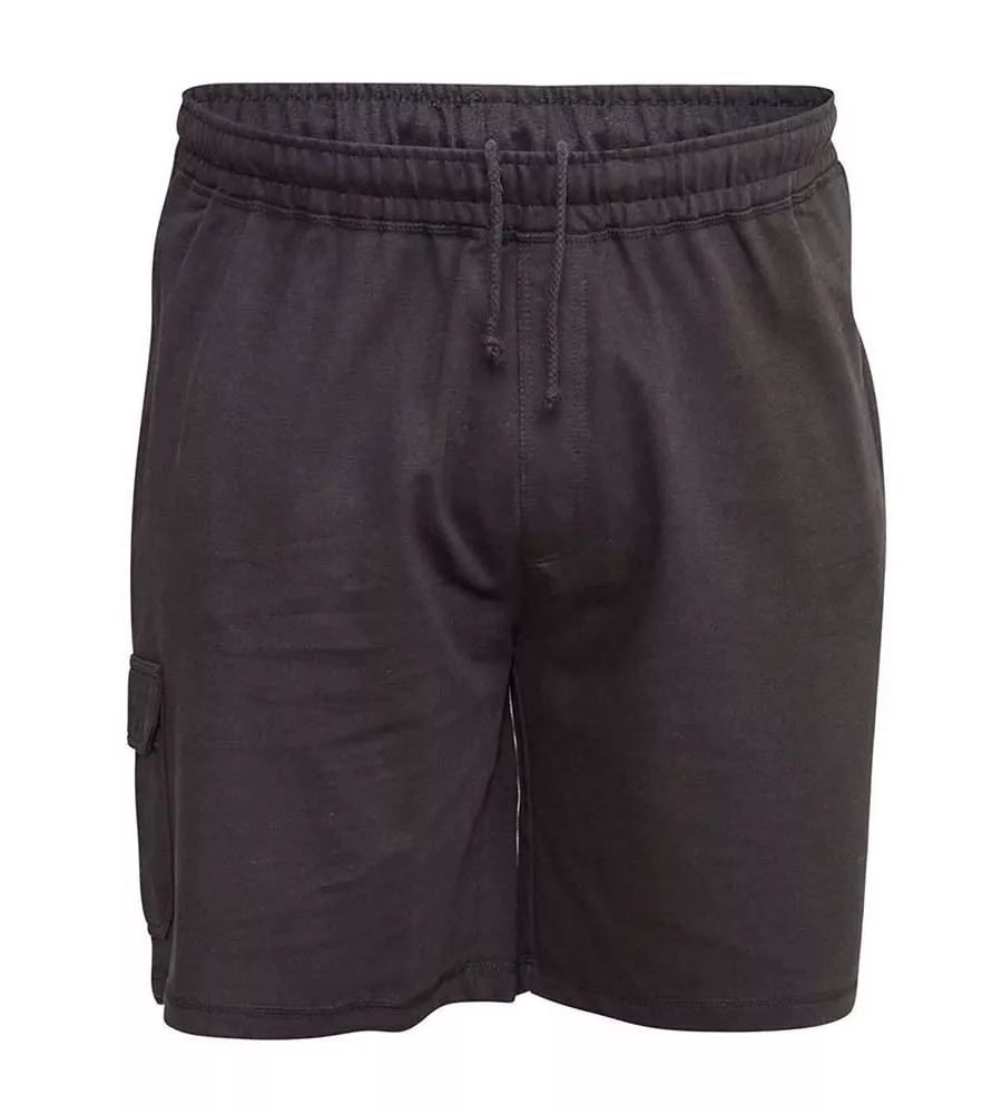 Big and Tall Men's Black Lightweight Fleece Cargo Shorts (John Black)