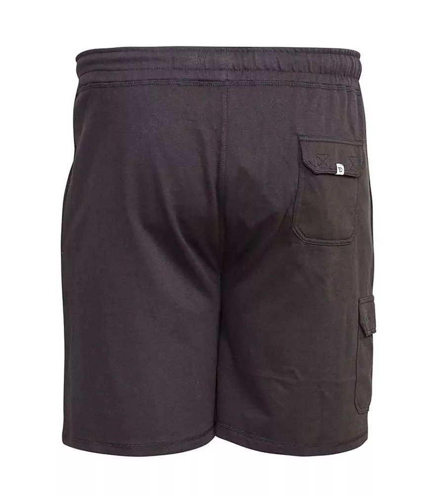 Big and Tall Men's Black Lightweight Fleece Cargo Shorts (John Black)