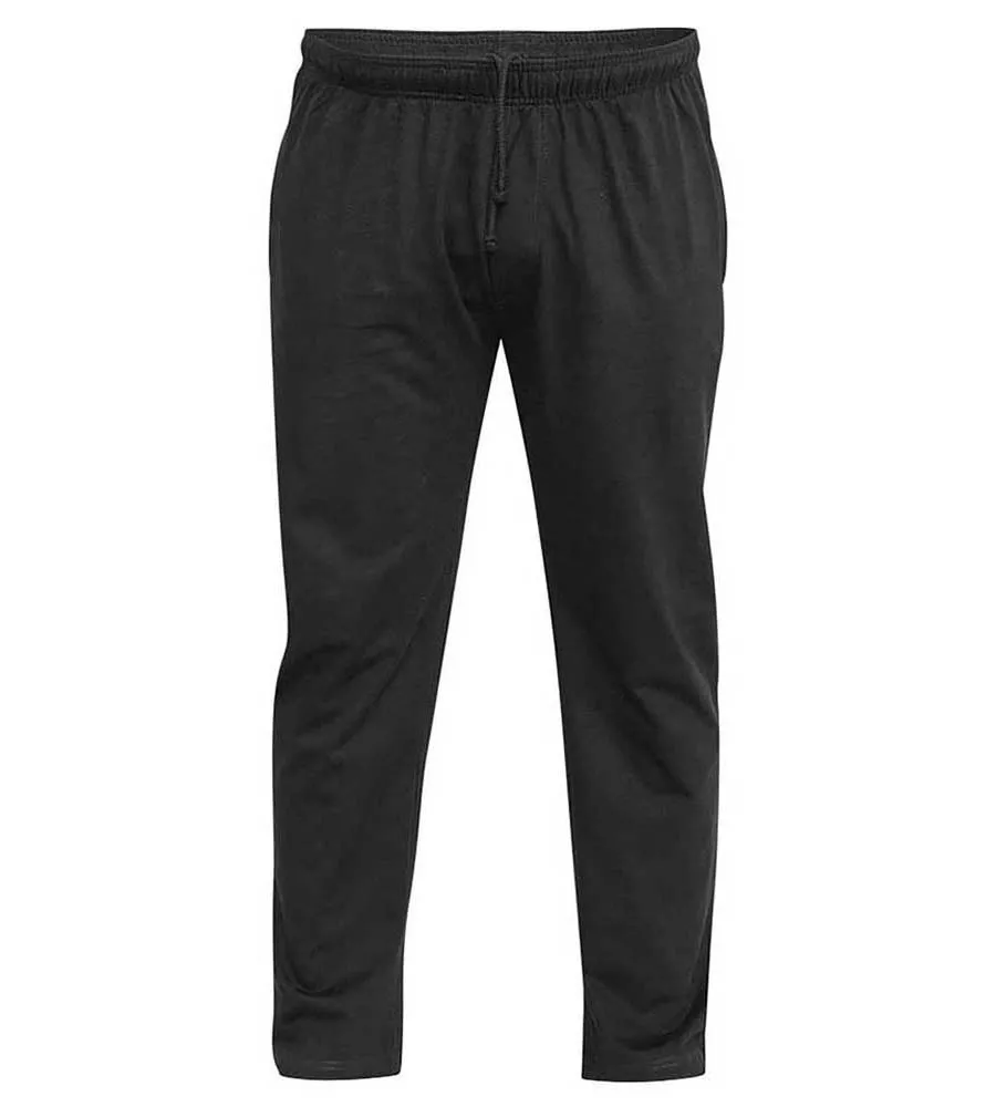 D555 Big Mens Black Lightweight Fleece Open Hem Jogging Bottom (RORY BLACK)