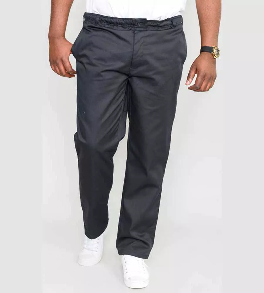 D555 Big Mens Black Rugby Trousers Pants Elasticated Wais (BASILIO BLACK)