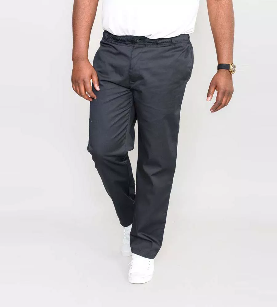 D555 Big Mens Black Rugby Trousers Pants Elasticated Wais (BASILIO BLACK)