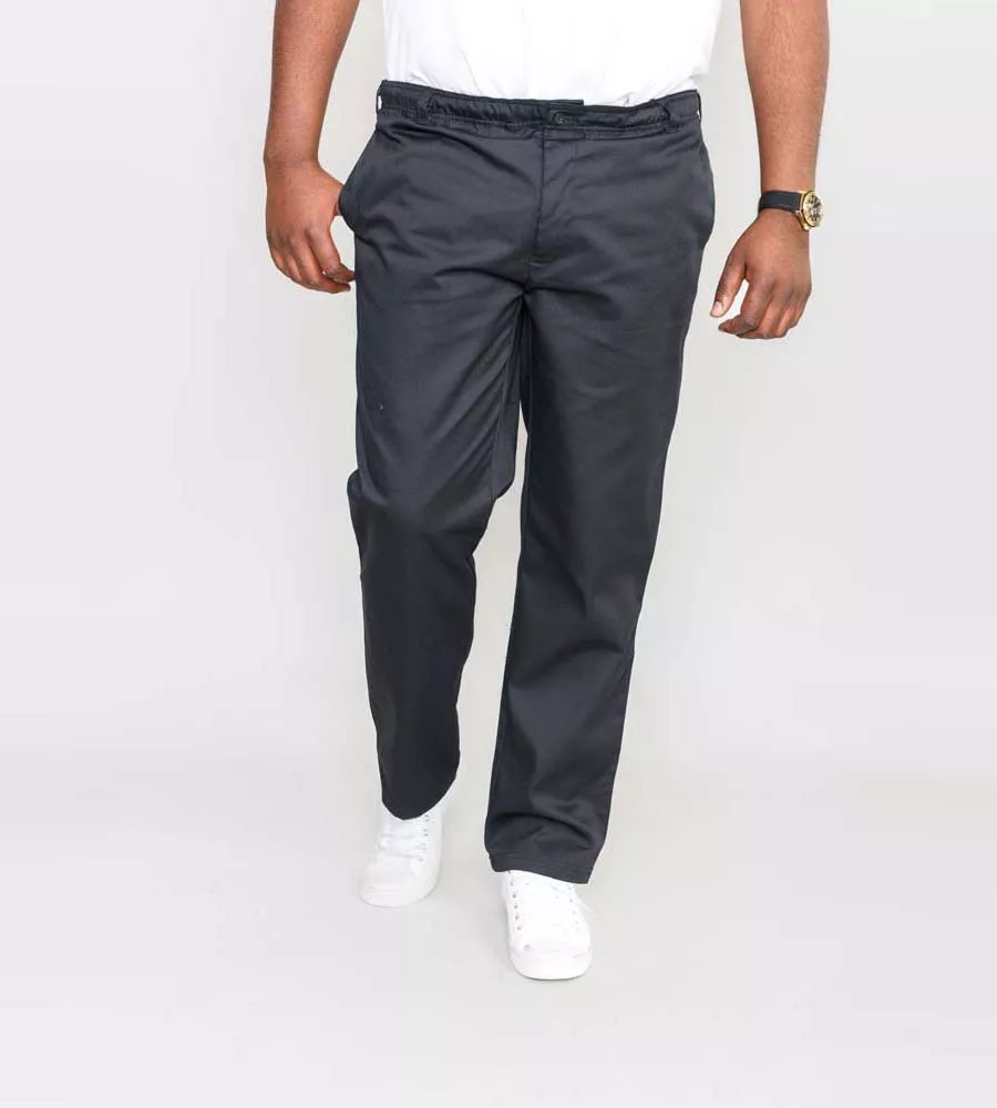 D555 Big Mens Black Rugby Trousers Pants Elasticated Wais (BASILIO BLACK)