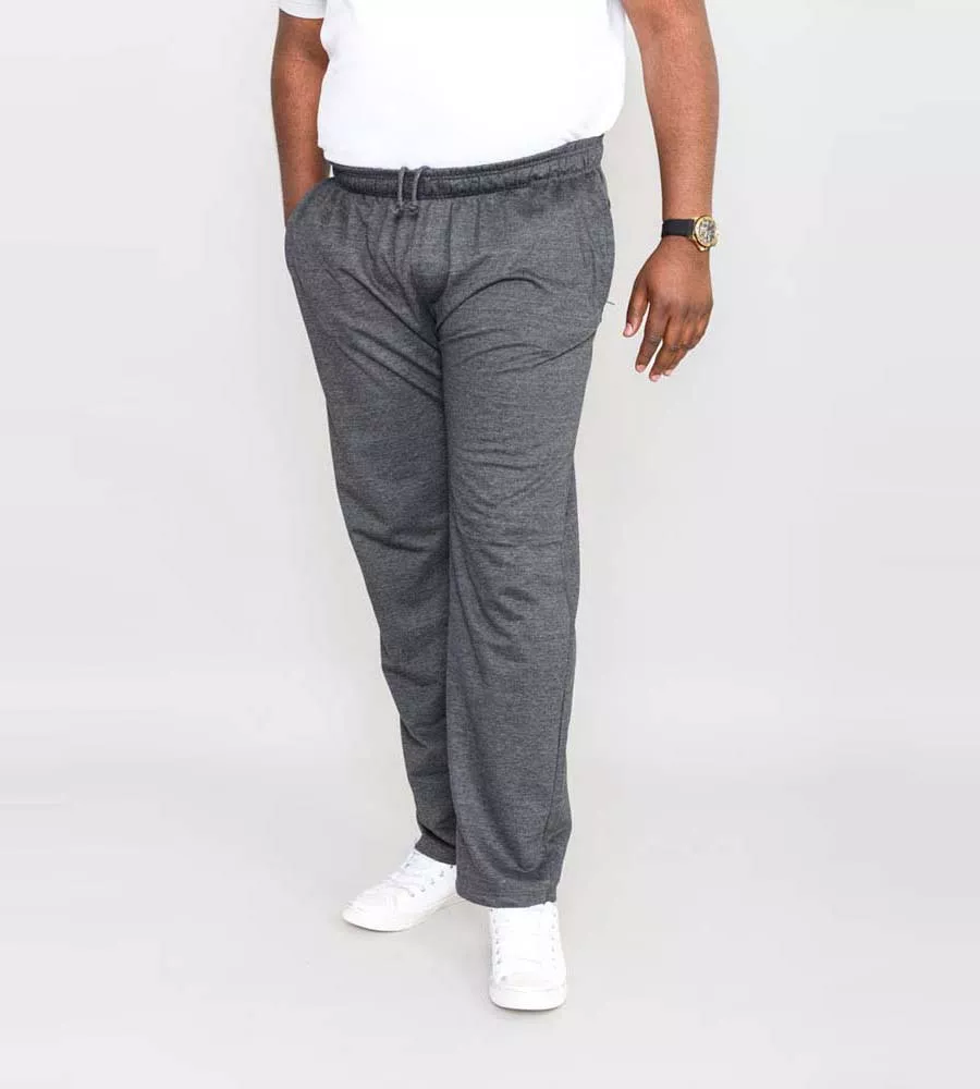 Big and Tall Men's Grey Lightweight Fleece Jogging Bottom With Open Hem (Rory Grey)