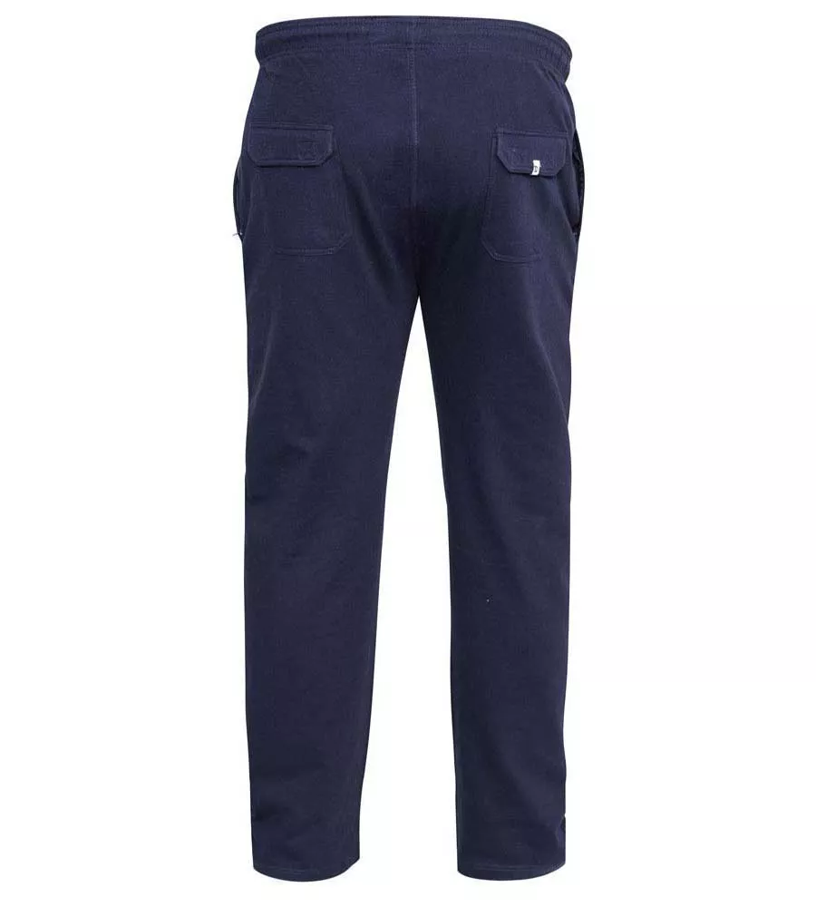 Big and Tall Men's Navy Lightweight Fleece Jogging Bottom With Open Hem (Rory Navy)