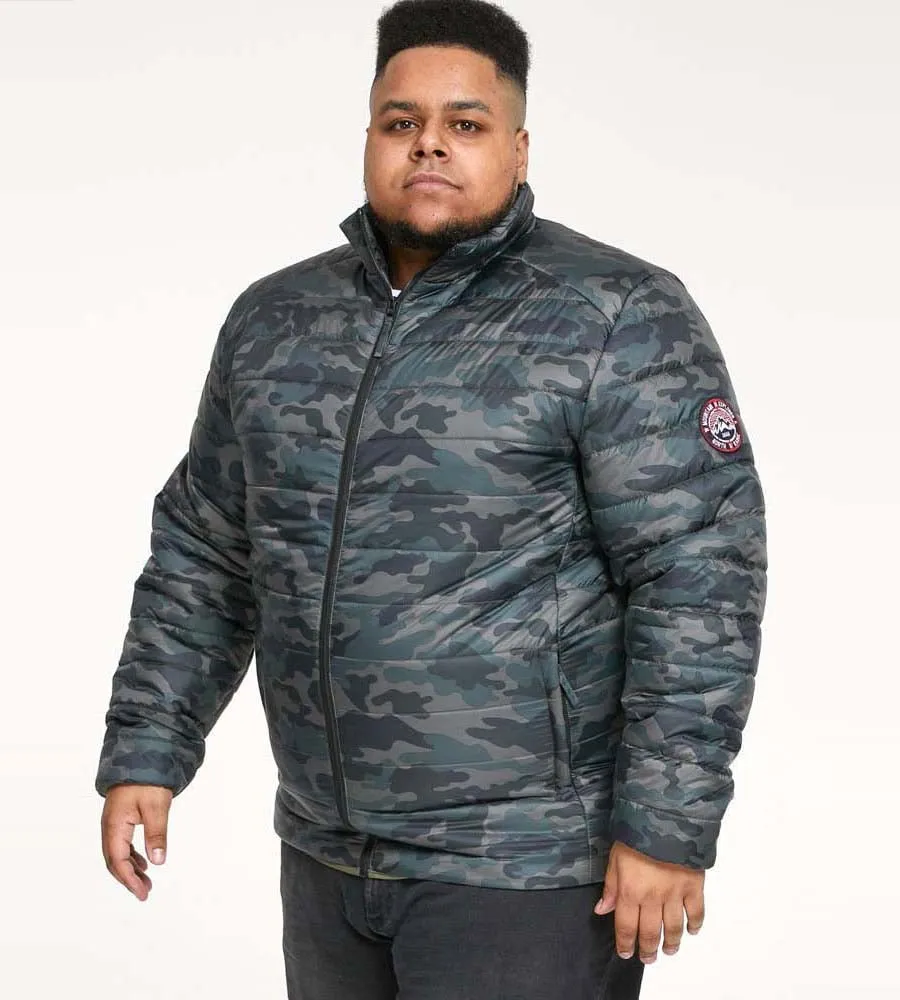 D555 Big Men's Puffer Jacket Camouflage Print Peter