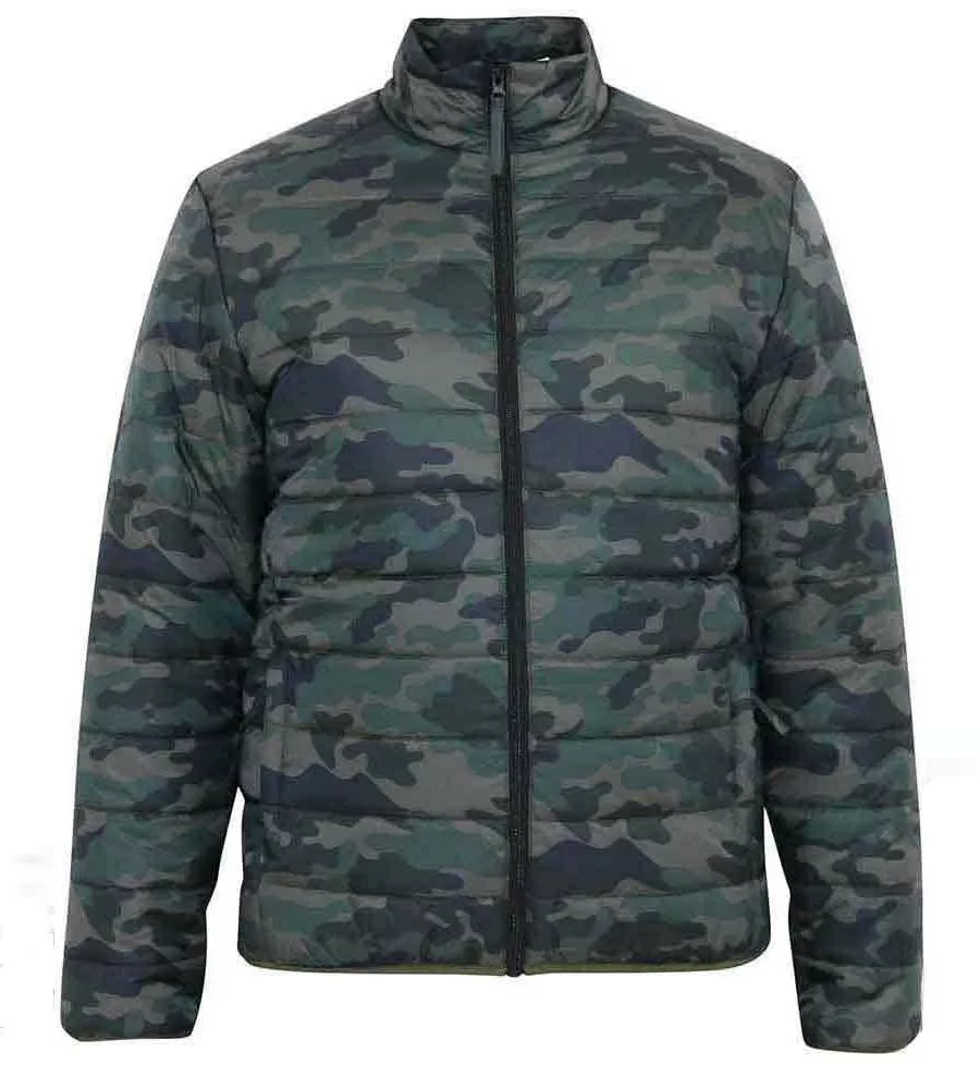 D555 Big Men's Puffer Jacket Camouflage Print Peter