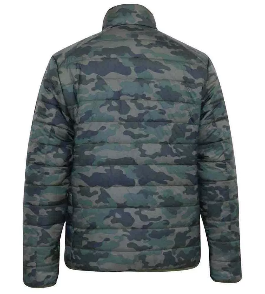 D555 Big Men's Puffer Jacket Camouflage Print Peter