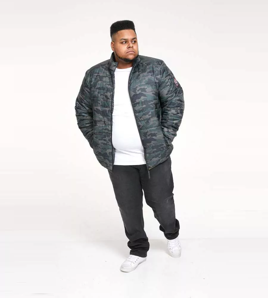 D555 Big Men's Puffer Jacket Camouflage Print Peter