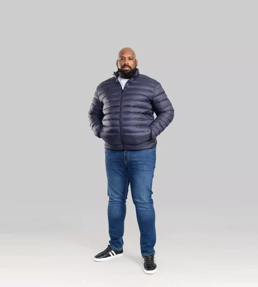 D555 Big Men's Puffer Jacket Sleeve Patch Rowland