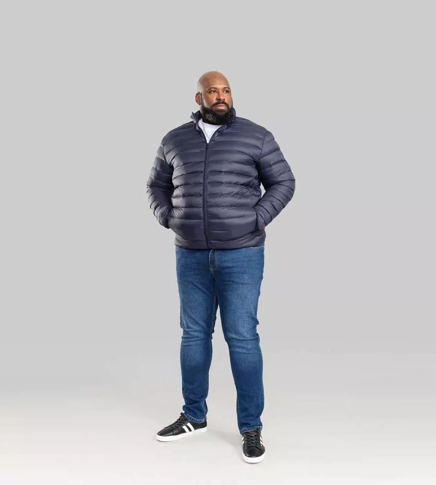 D555 Big Men's Puffer Jacket Sleeve Patch Rowland