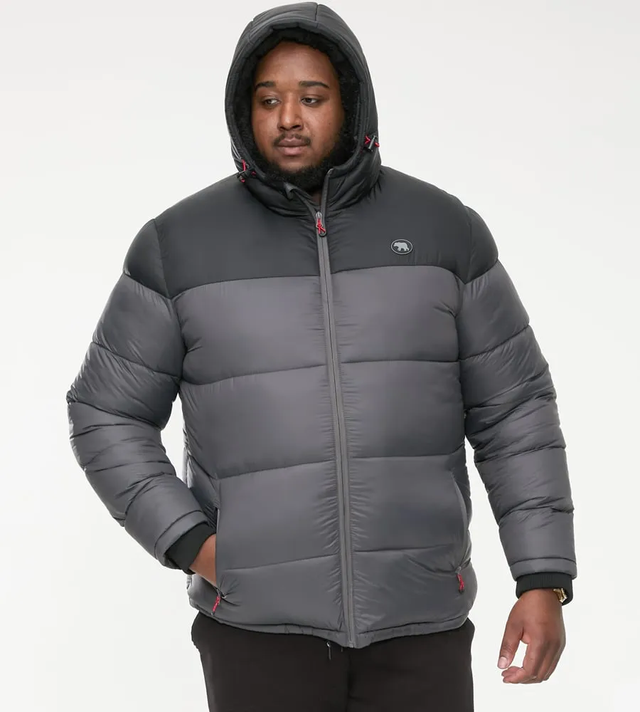 Big Mens Quilted Puffer Jacket with Full Sherpa Lining by D555 WORRALL