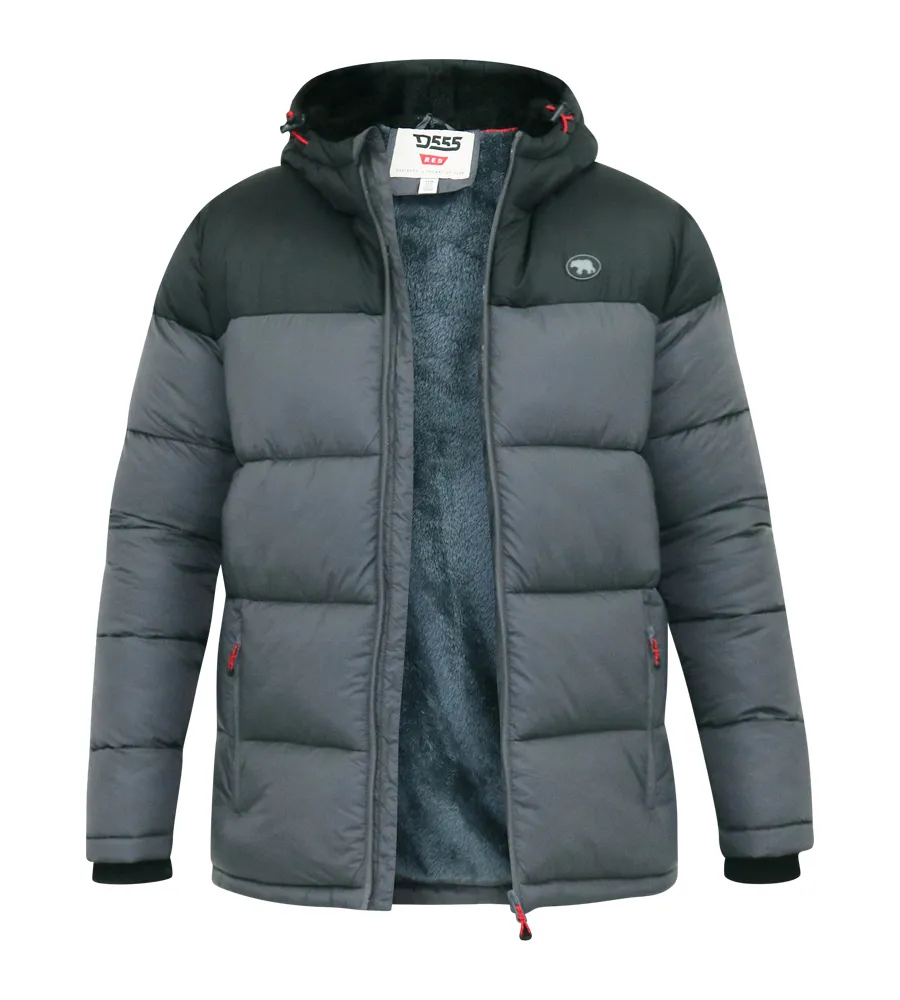 Big Mens Quilted Puffer Jacket with Full Sherpa Lining by D555 WORRALL