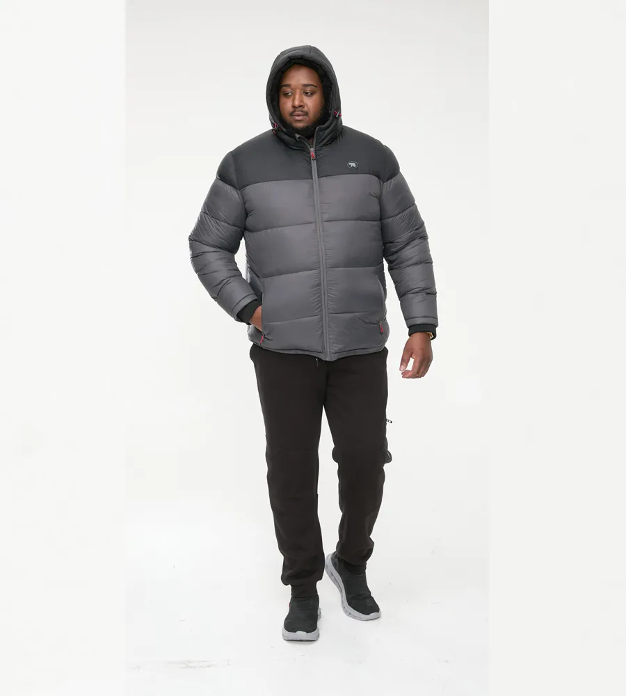 Big Mens Quilted Puffer Jacket with Full Sherpa Lining by D555 WORRALL