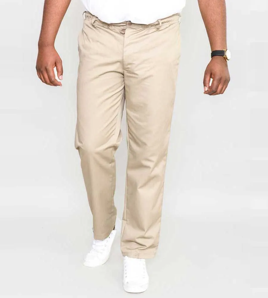 D555 Big Mens Stone Rugby Trousers Pants Elasticated Waist (BASILIO STONE)