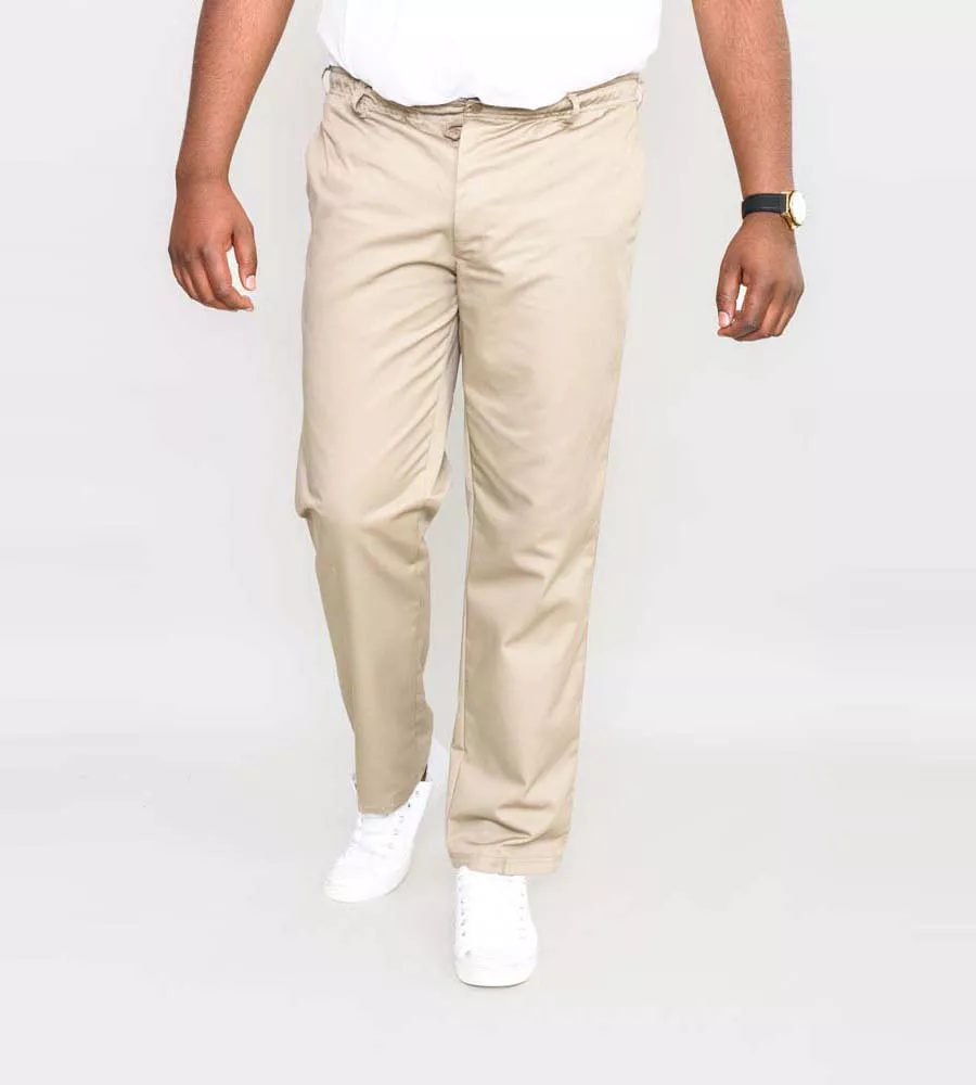 D555 Big Mens Stone Rugby Trousers Pants Elasticated Waist (BASILIO STONE)