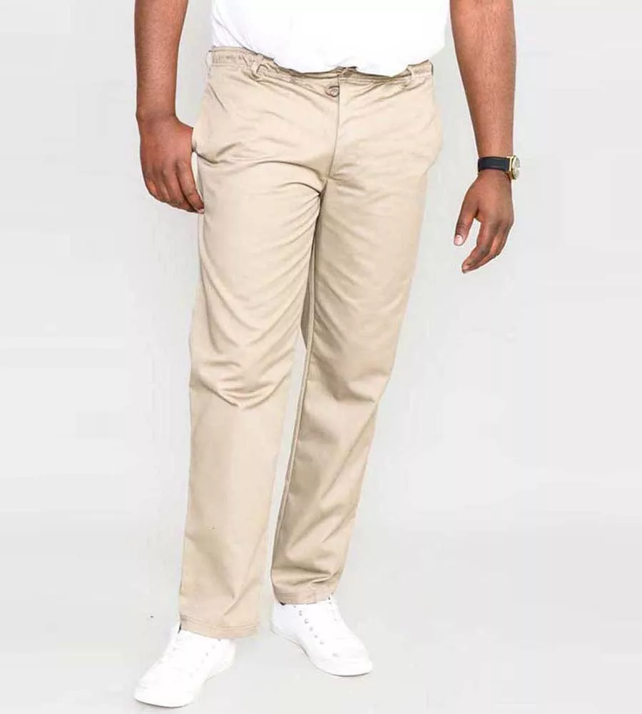 D555 Big Mens Stone Rugby Trousers Pants Elasticated Waist (BASILIO STONE)