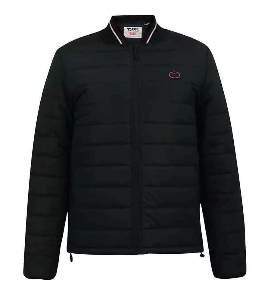 D555 Black Puffer Jacket With Rib Collar And Tipping (JEREMY 2)