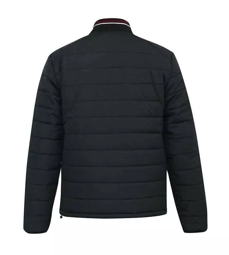 D555 Black Puffer Jacket With Rib Collar And Tipping (JEREMY 2)