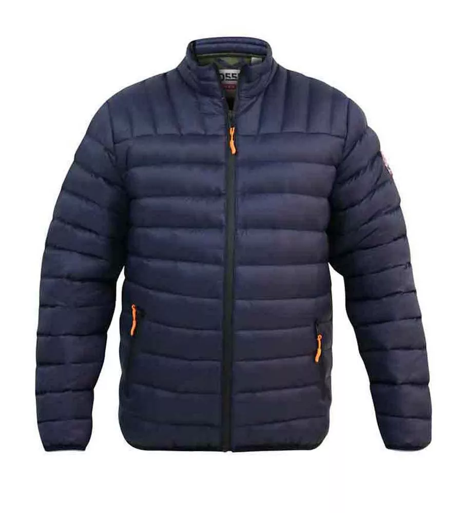 D555 Mens Navy Puffer Jacket Sleeve Patch Limehouse 1