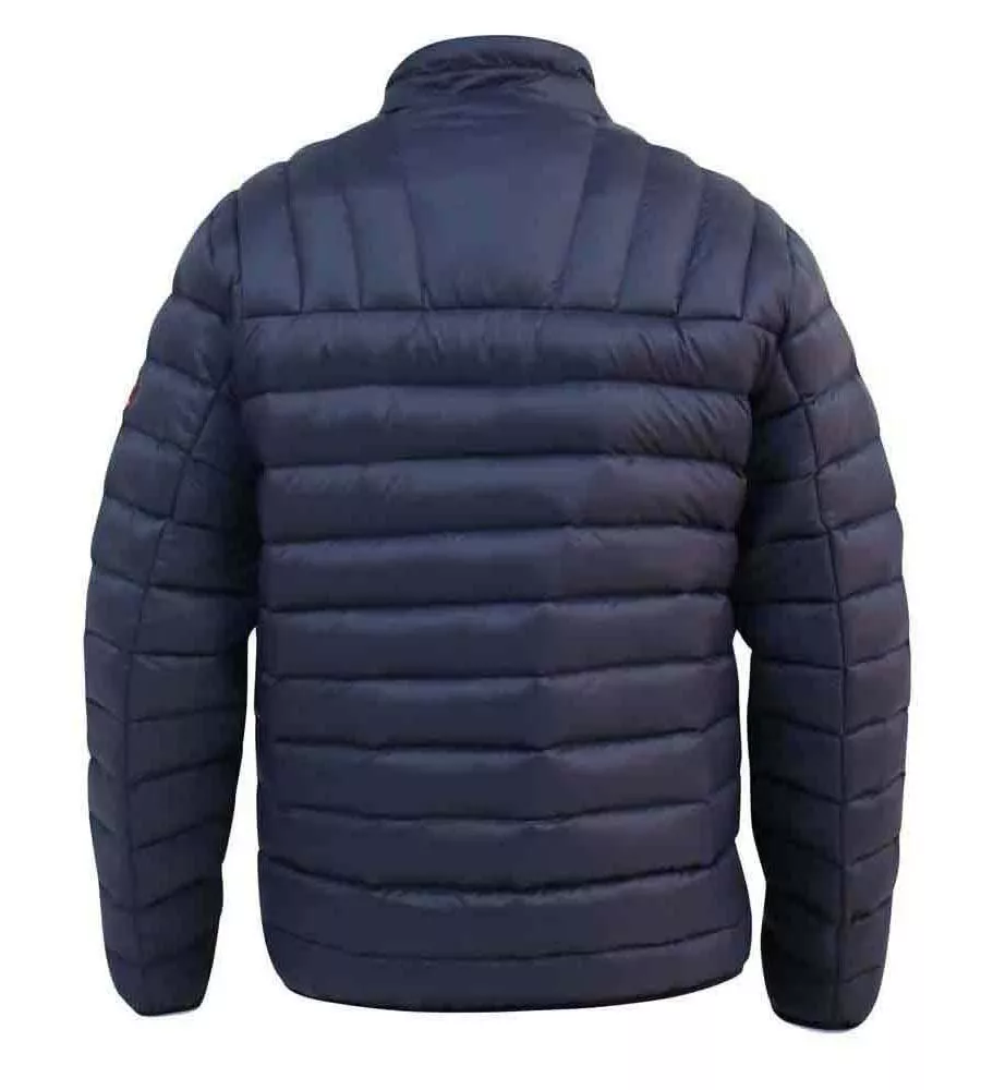 D555 Mens Navy Puffer Jacket Sleeve Patch Limehouse 1