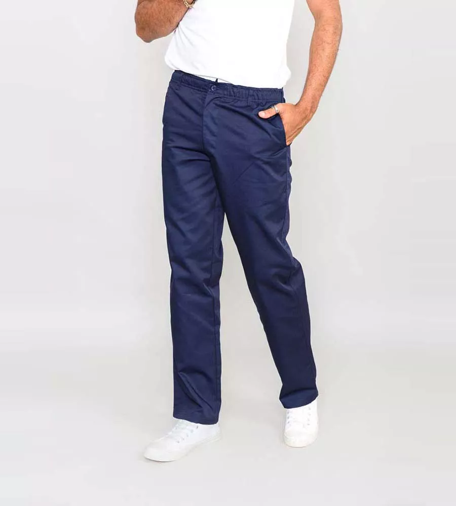 D555 Mens Navy Rugby Trousers Pants Full Elasticated Waist BASILIO NAVY