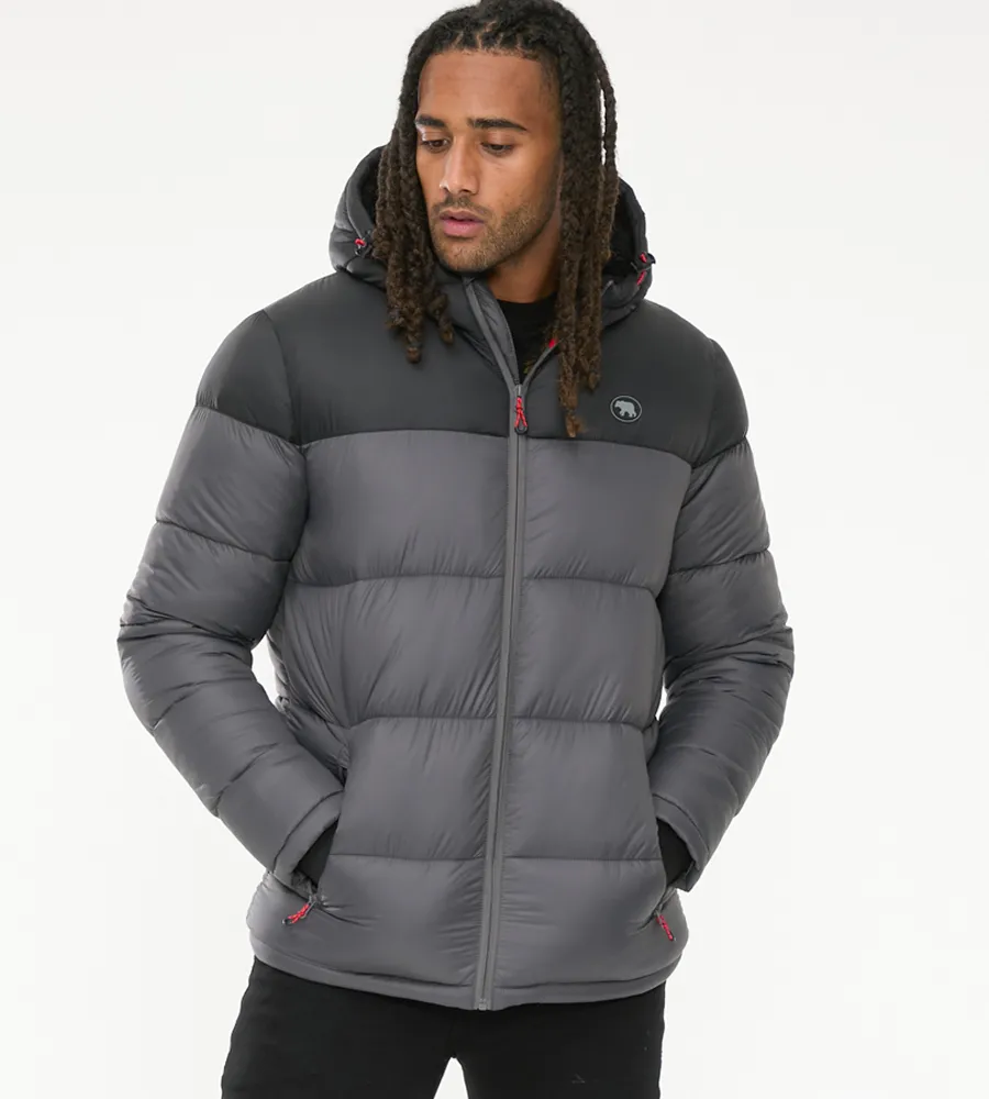 Mens Quilted Puffer Jacket with Full Sherpa Lining by D555 WORRALL