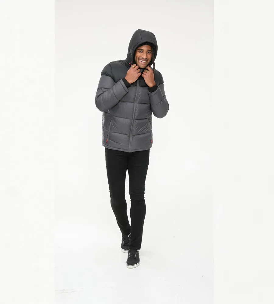 Mens Quilted Puffer Jacket with Full Sherpa Lining by D555 WORRALL