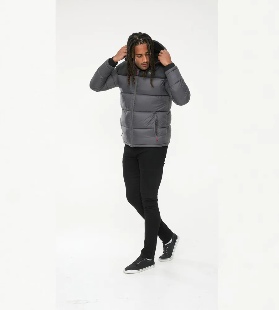 Mens Quilted Puffer Jacket with Full Sherpa Lining by D555 WORRALL