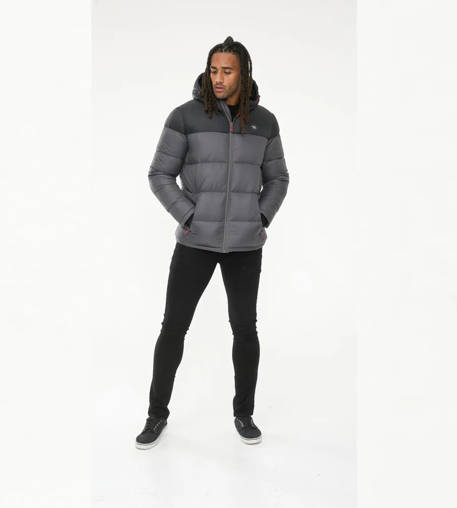 Mens Quilted Puffer Jacket with Full Sherpa Lining by D555 WORRALL