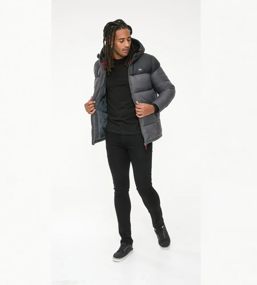 Mens Quilted Puffer Jacket with Full Sherpa Lining by D555 WORRALL