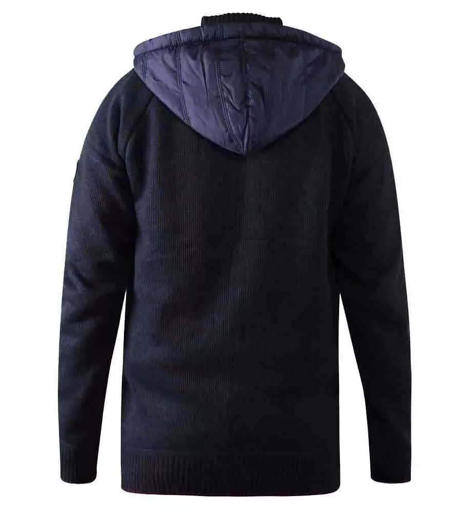 D555 Men's Raglan Sleeve Jumper Bonded Fleece Lining Hood Norbury