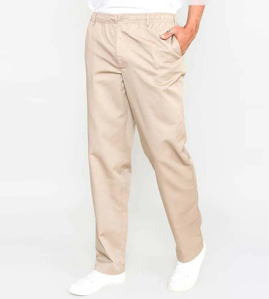 D555 Mens Stone Rugby Trousers Pants Elasticated Waist (BASILIO STONE)