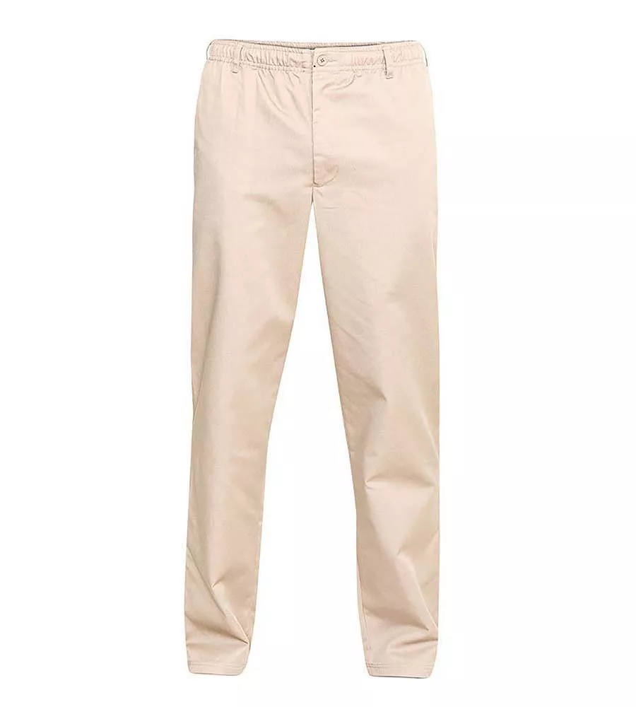 D555 Mens Stone Rugby Trousers Pants Elasticated Waist (BASILIO STONE)