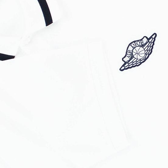 Dior Jordan Logo Polo Shirt White