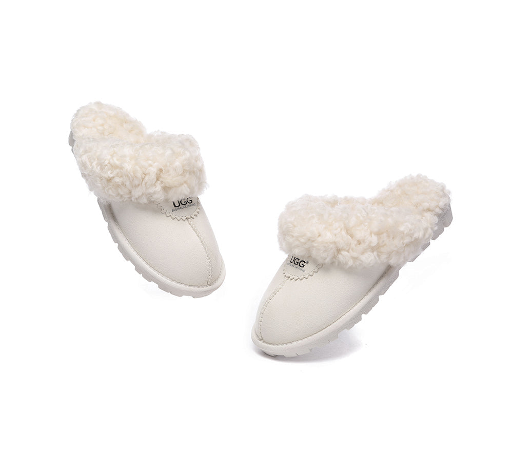 Double Faced Sheepskin Ugg Slipper - UGG Australian Shepherd Waffle Curly