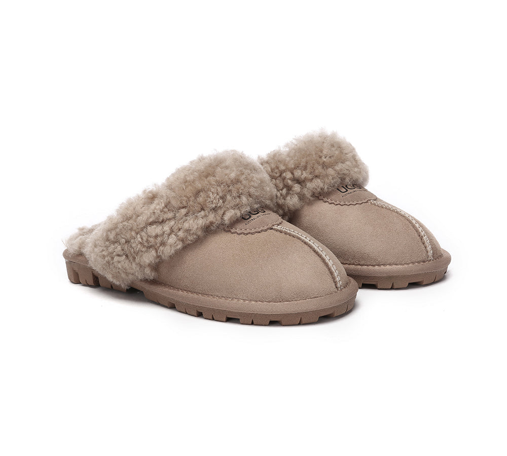 Double Faced Sheepskin Ugg Slipper - UGG Australian Shepherd Waffle Curly