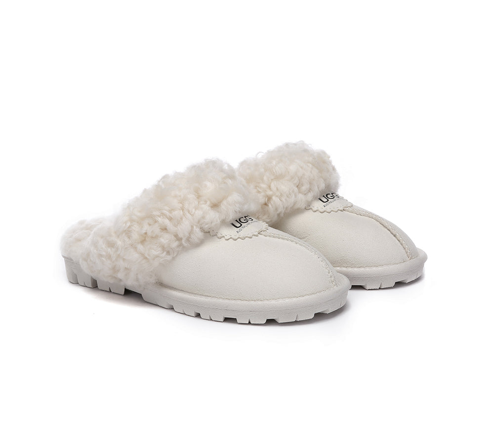 Double Faced Sheepskin Ugg Slipper - UGG Australian Shepherd Waffle Curly